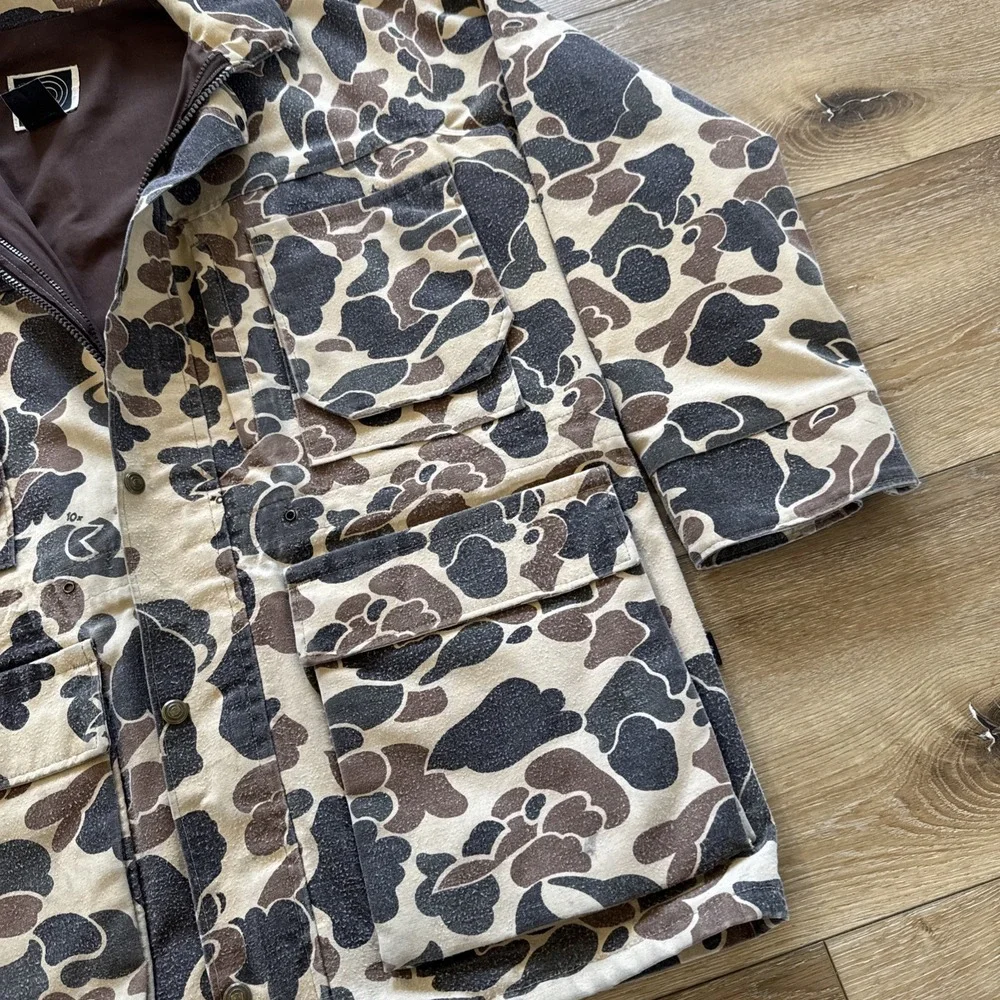 Vintage 10x Chore Coat‎ Mens L Duck Camo Hunting Barn Jacket 90s Gore-Tex